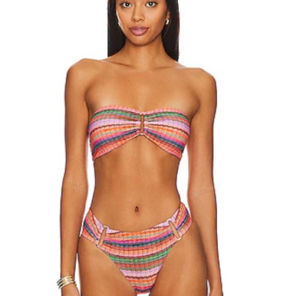 PQ Detail Bandeau Bikini Top and Detail Fanned Bikini Bottom